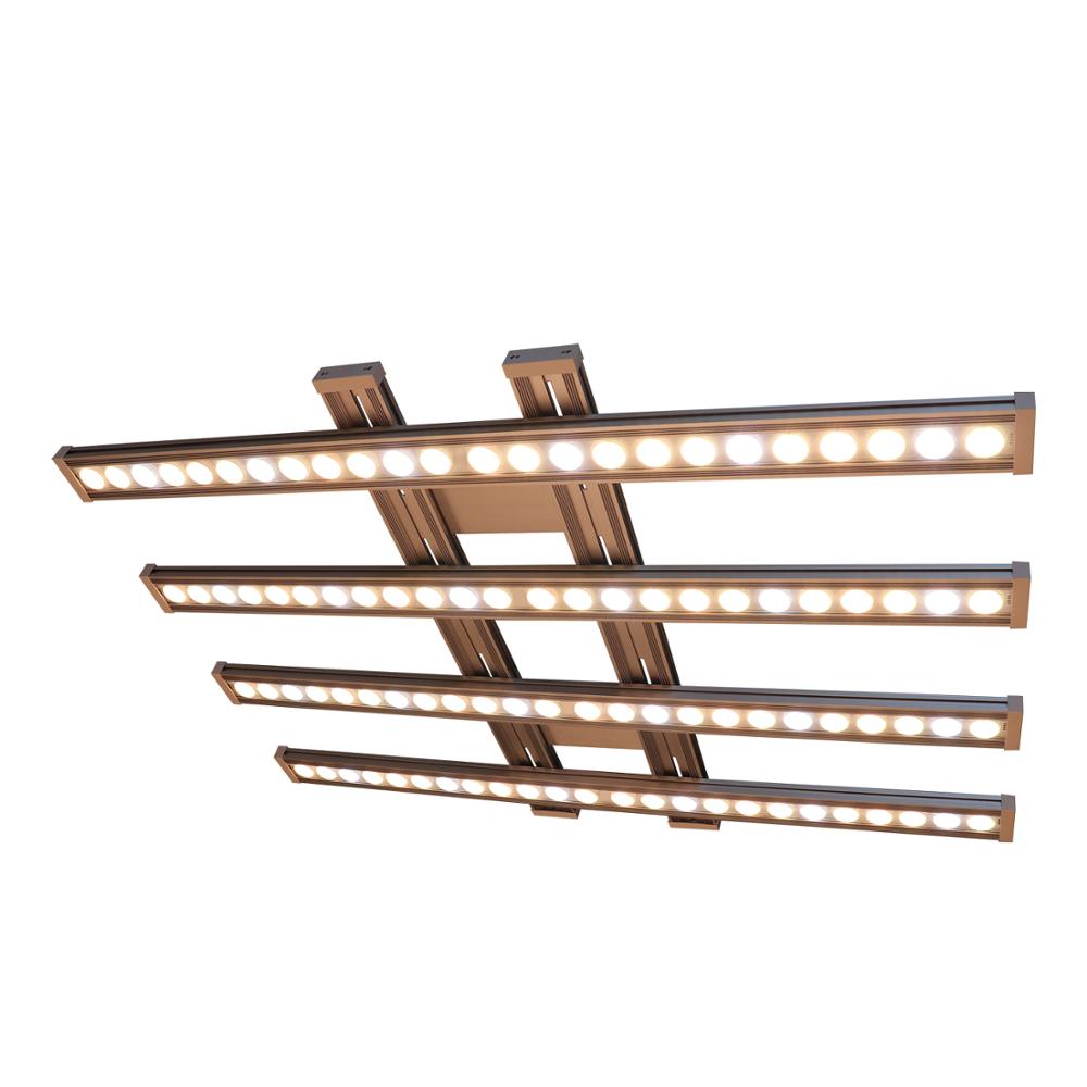 Koray RX-GW78-120Z-2H dual-channel lens array on a white background: four parallel 1215 mm LED bars mounted on two aluminium brackets with two centrally fixed power supplies