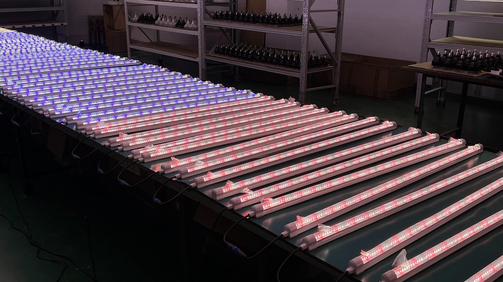 Koray PT8 production line showing LED tube quality